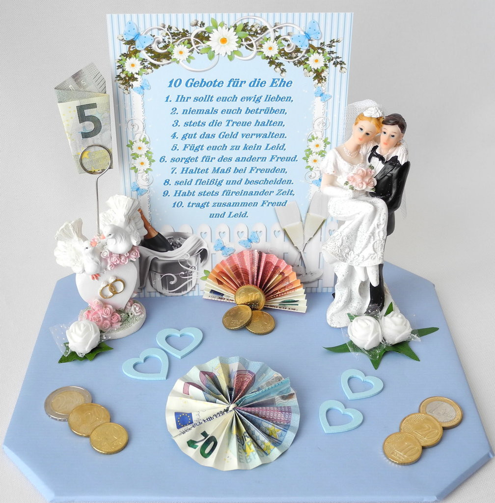 Geldgeschenk Hochzeit Höhe
 Geldgeschenk zur Hochzeit blau weiß Geschenk Brautpaar