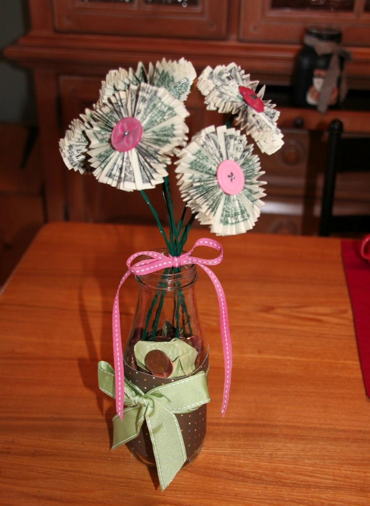 Geldgeschenke Hochzeit Basteln Blume
 Geldgeschenke zum Geburtstag basteln 15 DIY Ideen