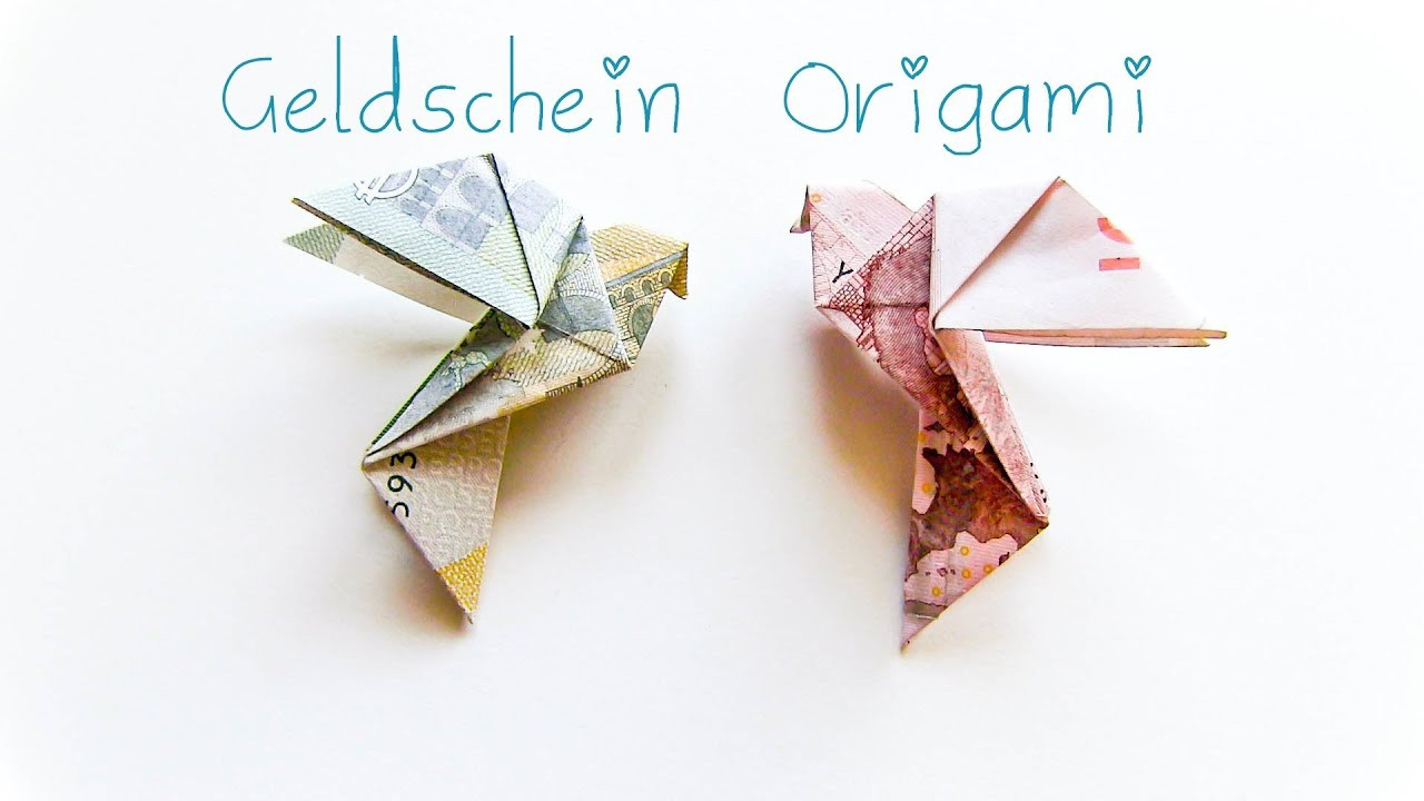 Geldscheine Falten Hochzeit Taube
 DIY Geldschein Origami Vogel Geschenkidee