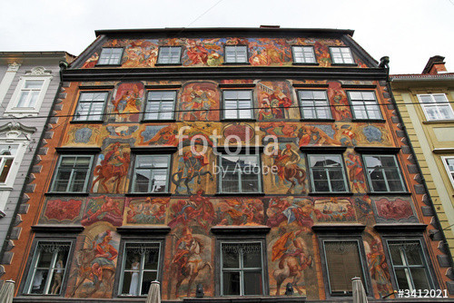 Gemaltes Haus
 "gemaltes haus painted house in graz" Stock photo and