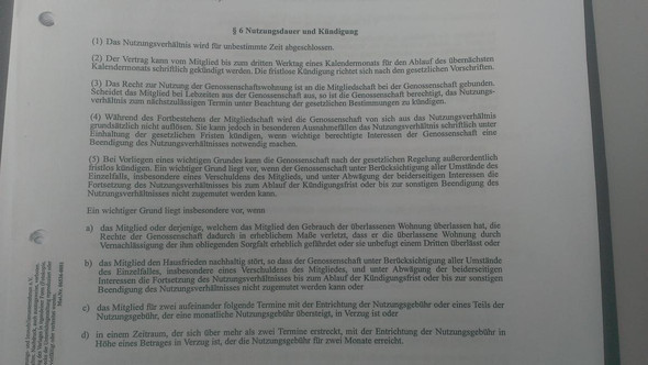 Genossenschaftsanteile Wohnung
 Wie sind Kündigungsfristen der Wohnung und der