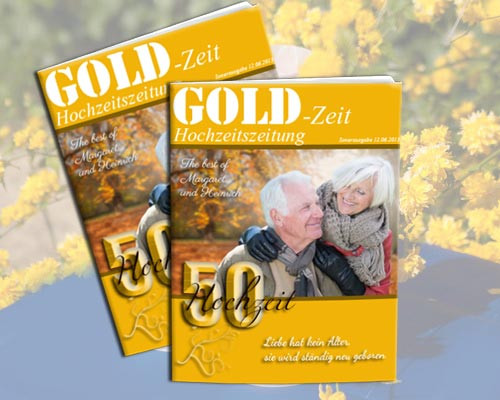Geschenk Goldene Hochzeit Eltern
 Hochzeitszeitung ein exklusives Geschenk zur goldene