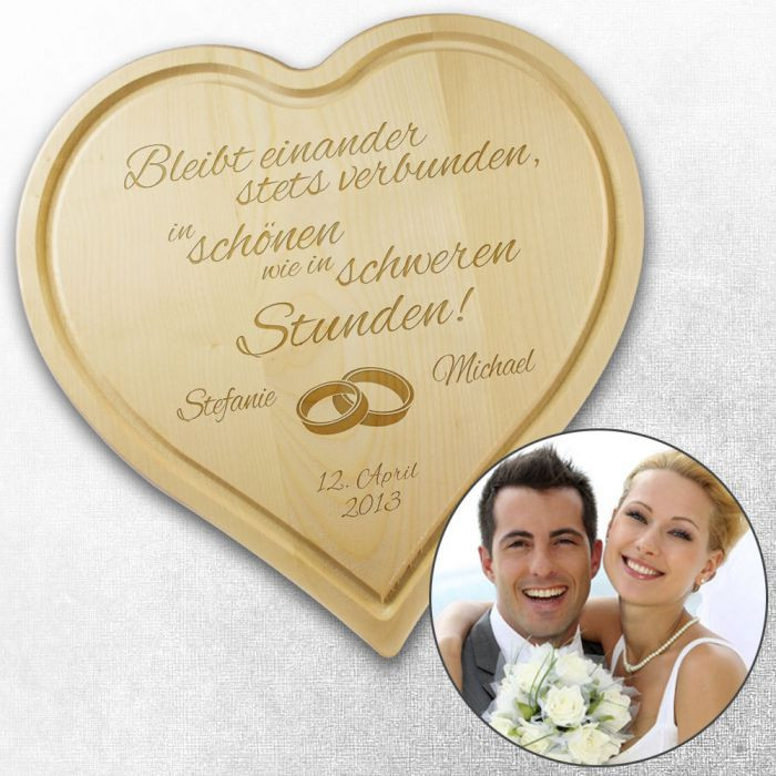 Geschenk Zur Diamanten Hochzeit
 Graviertes Brett Herz zur Hochzeit ist individuell