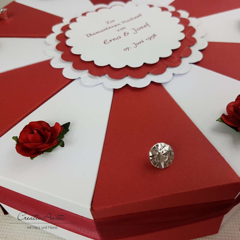 Geschenk Zur Diamantenen Hochzeit
 Schachteltorte zur Diamantenen Hochzeit Geschenk