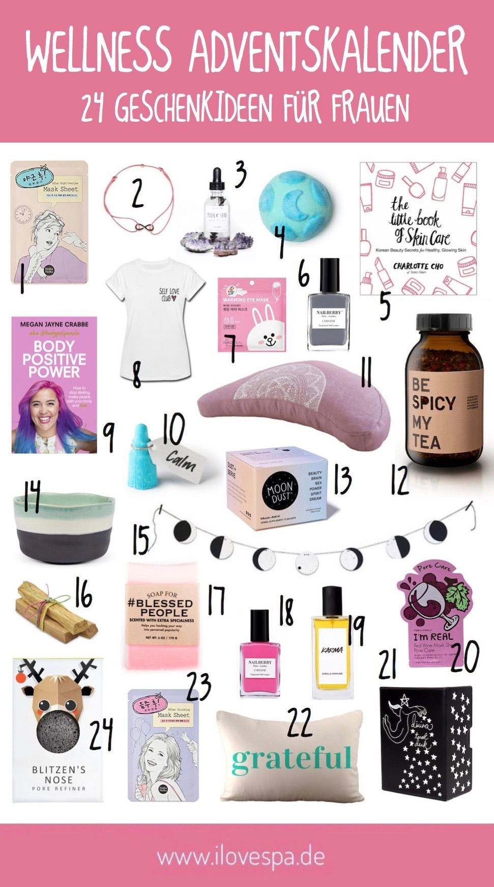 Geschenke Adventskalender
 Wellness Adventskalender selber machen für Frauen 24