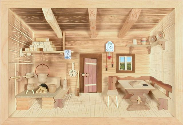 Geschenke Für Bauern
 3D Holzbild Bauernstube natur eine originelles Geschenk