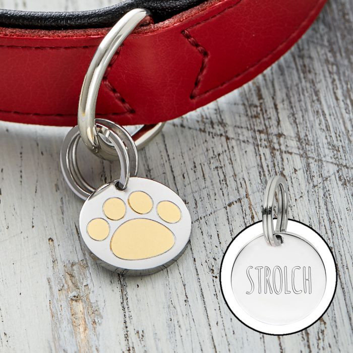 Geschenke Für Hunde
 Halsbandanhänger mit Gravur für Hunde und Katzen Pfote