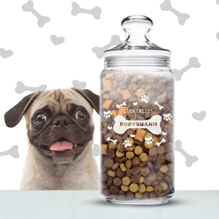 Geschenke Für Hunde
 Leckerlies für Hunde personalisiertes Vorratsglas mit Gravur