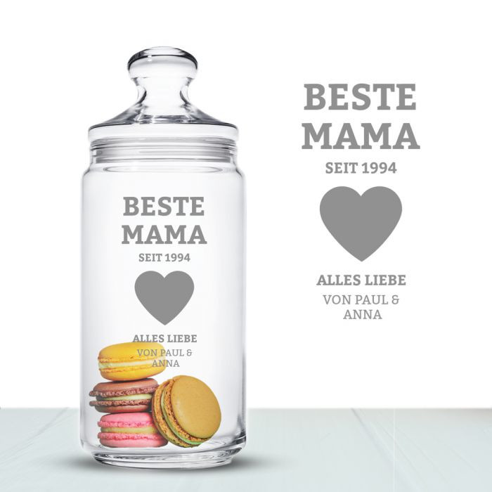 Geschenke Für Mama
 Keksdose mit Gravur Beste Mama Keksglas mit