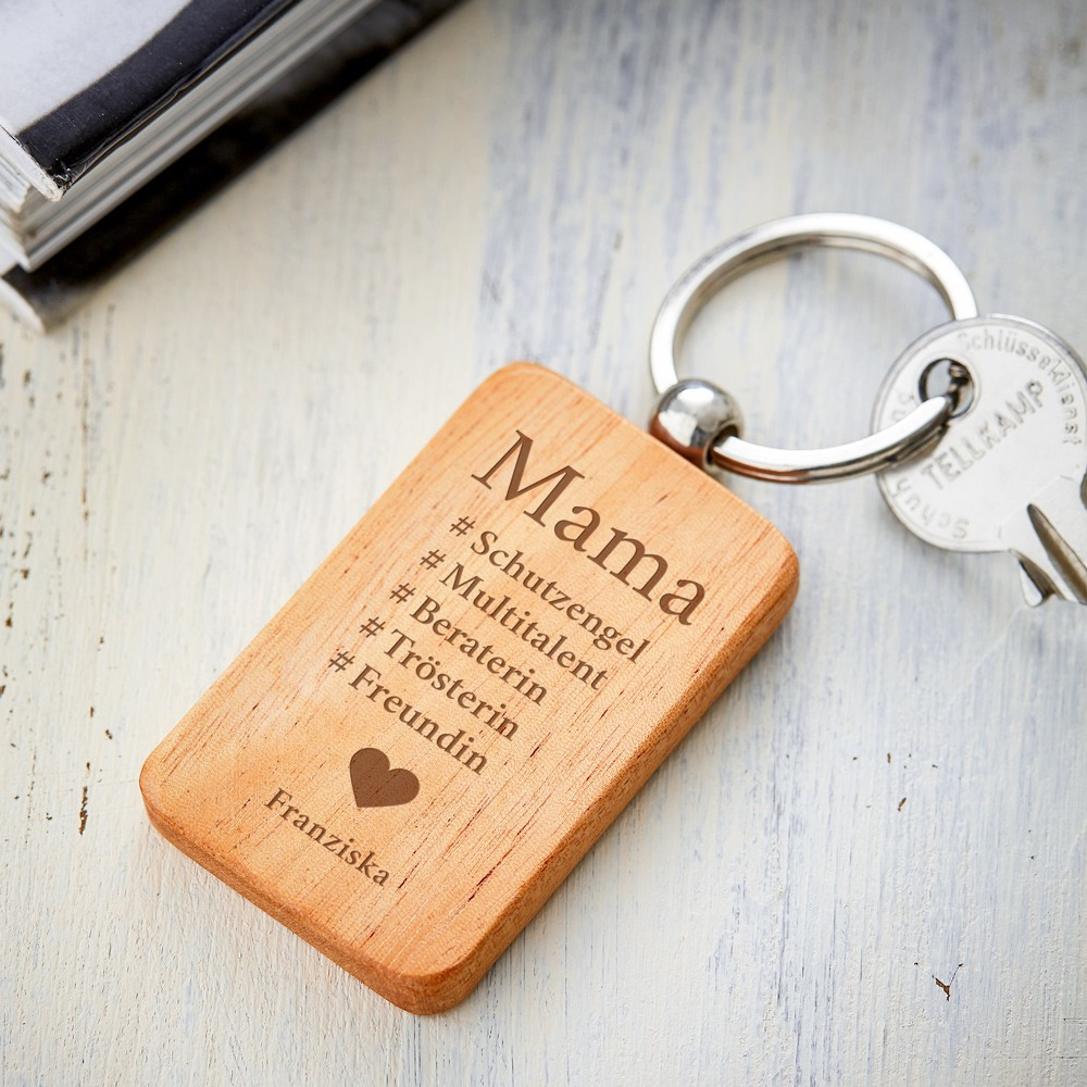 Geschenke Für Mama
 Hashtag Schlüsselanhänger für Mama Personalisiert