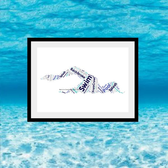 Geschenke Für Schwimmer
 Swimmer Personalised Print Swimmer Word Art Swim Team Gift