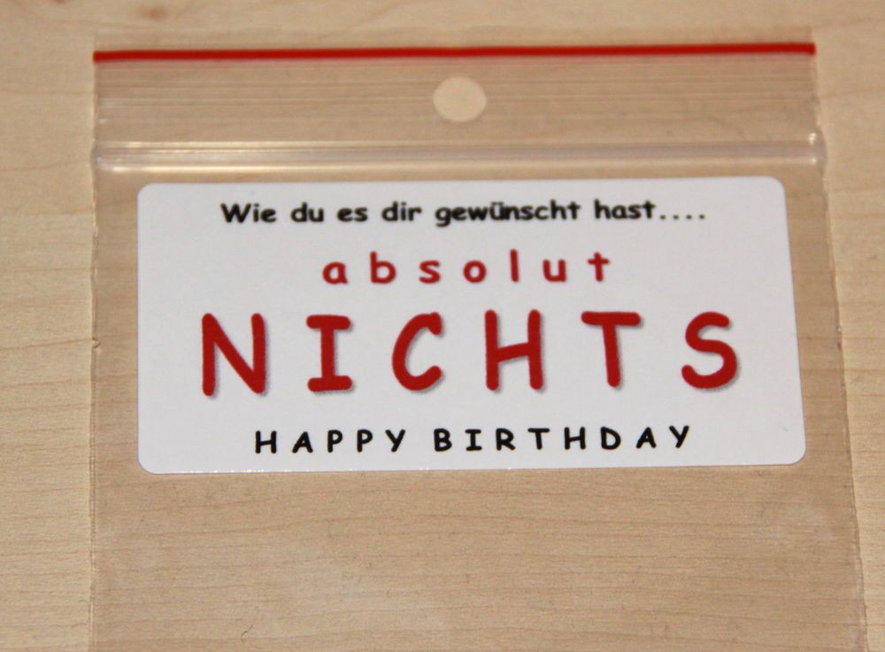 Geschenke Für Väter Die Sich Nichts Wünschen
 Details zu EINE TÜTE NICHTS in 4 Designs Geschenkidee