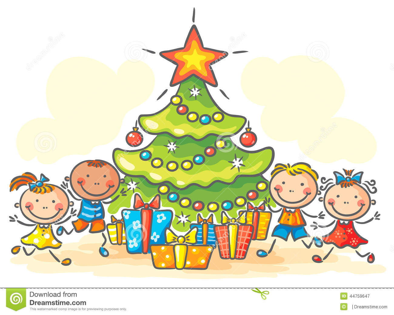 Geschenke Für Weihnachten
 Kinder Die Geschenke Für Weihnachten Erhalten Vektor