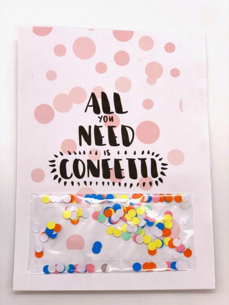 Geschenke Selbst Gestalten
 Geburtstagskarte zum Ausdrucken selber machen mit Konfetti