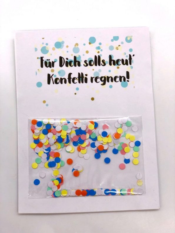 Geschenke Selbst Gestalten
 Geburtstagskarte zum Ausdrucken selber machen mit Konfetti