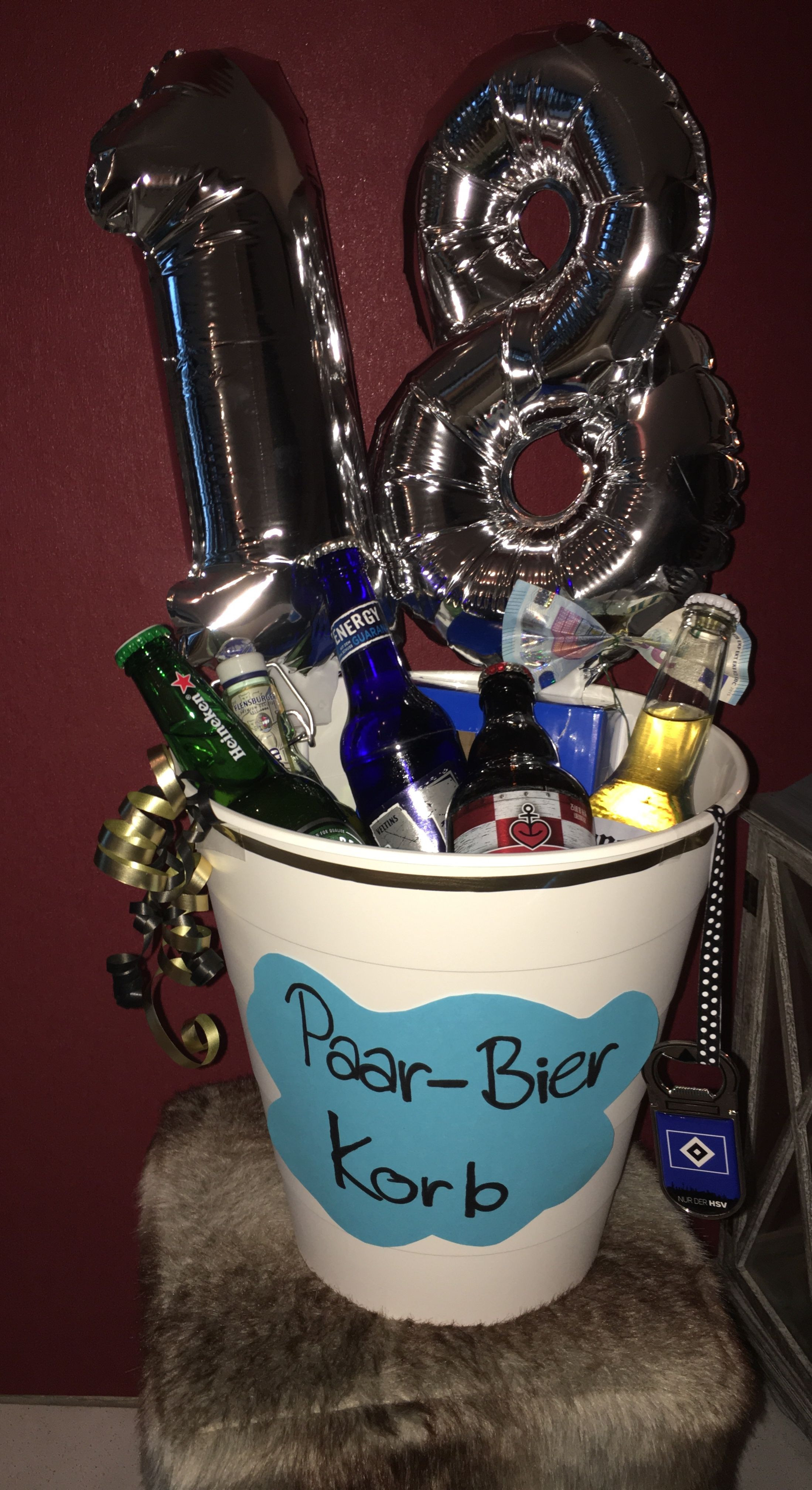 Geschenke Zum 18 Ideen
 Paar Bier Korb 18 Geburtstag Geschenkidee 18geburtstag