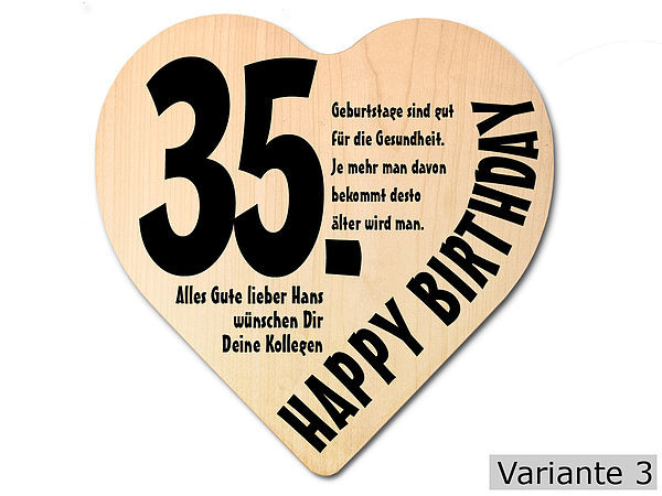 Geschenke Zum 65. Geburtstag
 Geschenk zum 35 Geburtstag Herz Holzschild mit