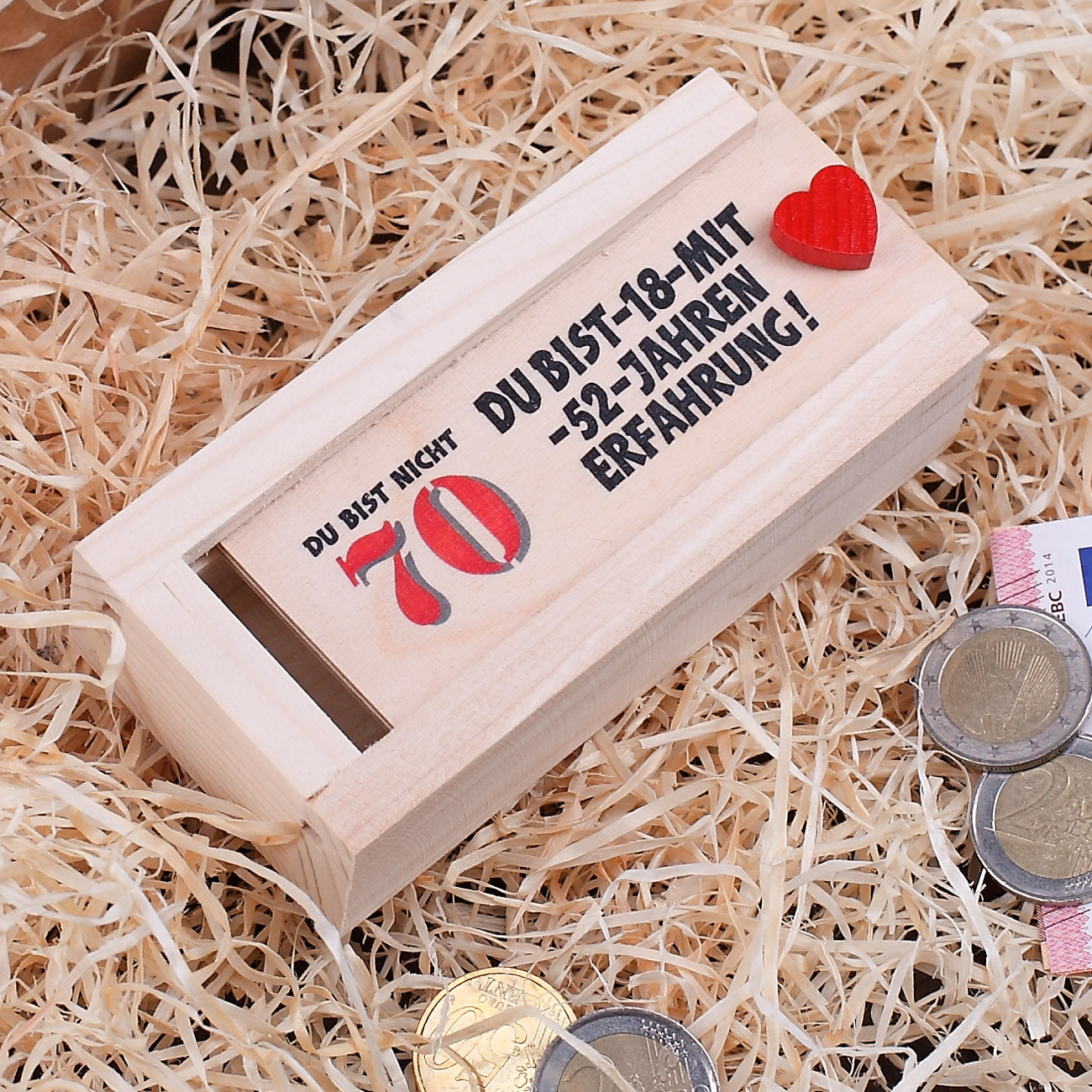 Geschenke Zum 70
 Holzkiste als Geldgeschenk zum 70 Geburtstag