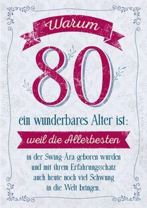 Geschenke Zum 80 Geburtstag Mann
 Sprüche und Glückwunsche zum 80 Geburtstag • MemesBams