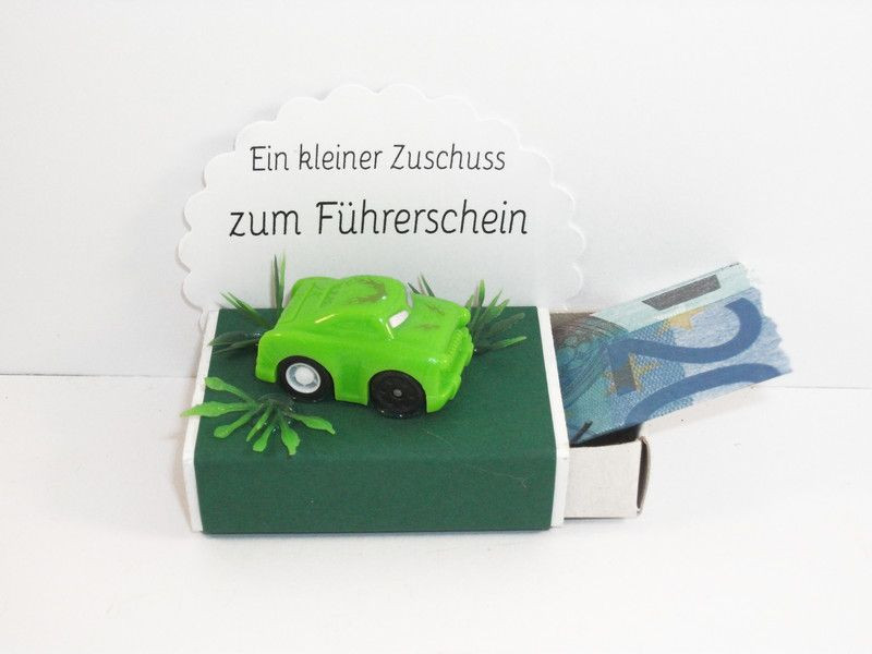 Geschenke Zum Führerschein
 Geldgeschenk Streichholzschachtel Führerschein von MaFi