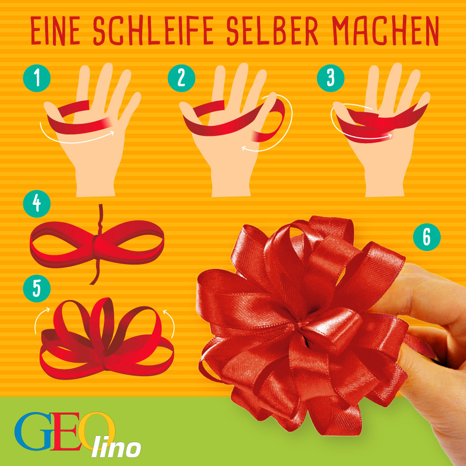 Geschenke Zum Selber Basteln
 GEOlino basteln DIY kinder schleife geschenke