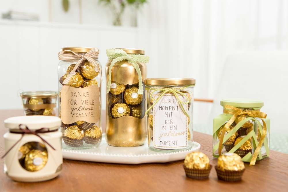 Geschenke Zur Goldenen Hochzeit Basteln
 Ferrero Rocher Goldene Inspirationen Kreieren Sie