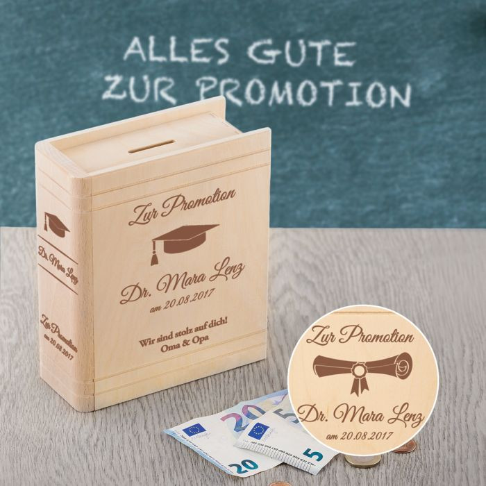 Geschenke Zur Promotion
 Personalisiertes Sparbuch zur Promotion edles Geldgeschenk