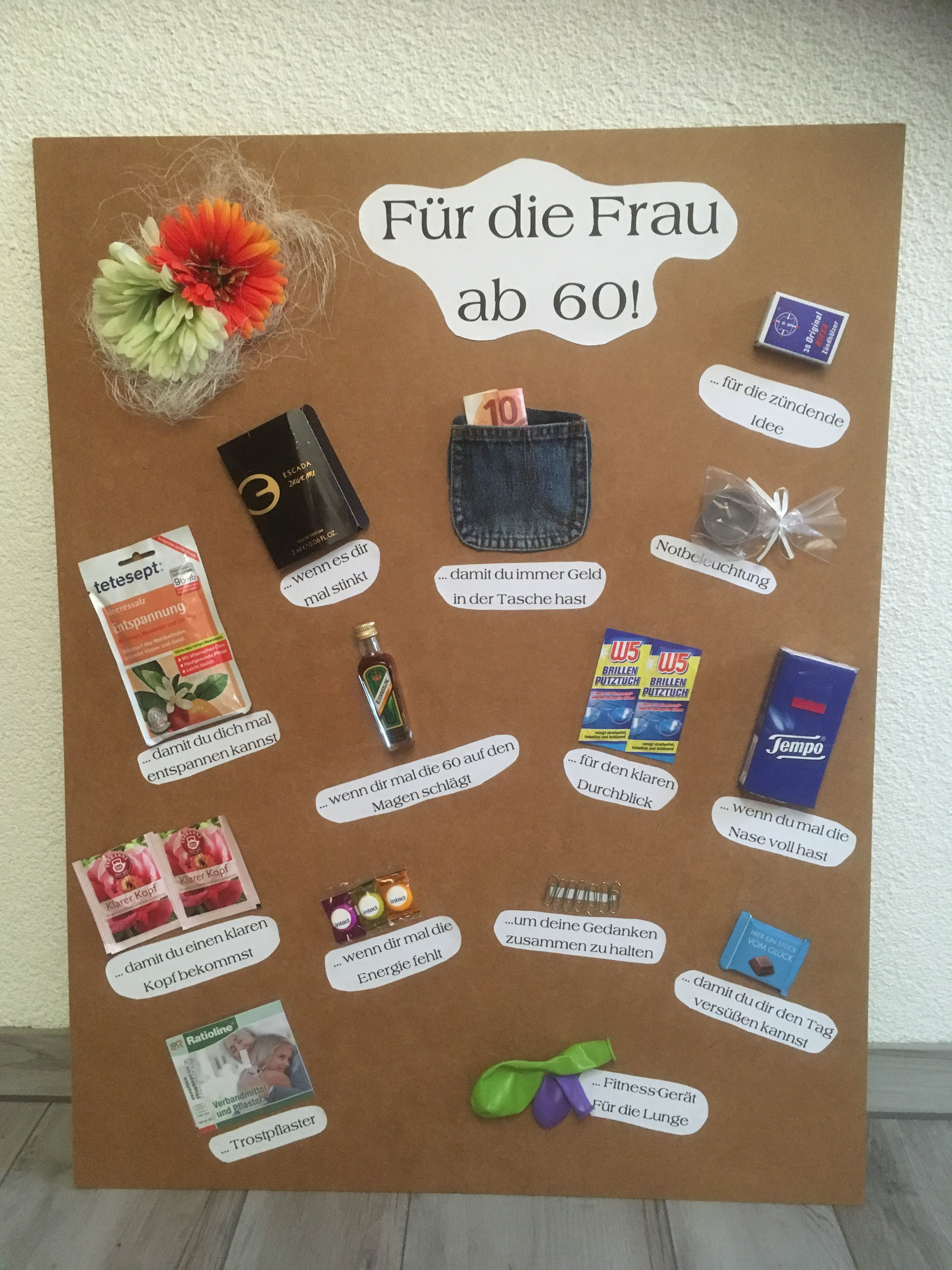 Geschenkideen 50. Geburtstag Frau
 Geschenktafel zum 60 Geburtstag spass 60er