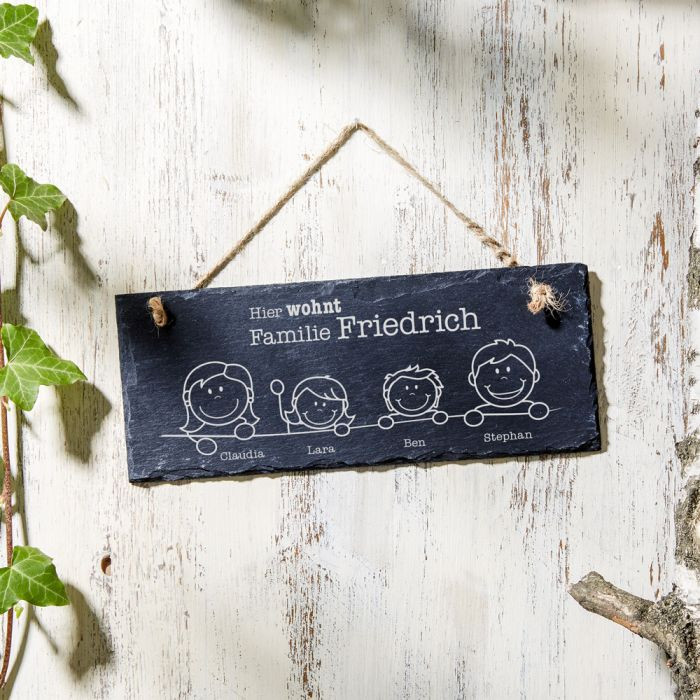 Geschenkideen Für Familien
 Schiefertafel mit Gravur personalisiert für Familien