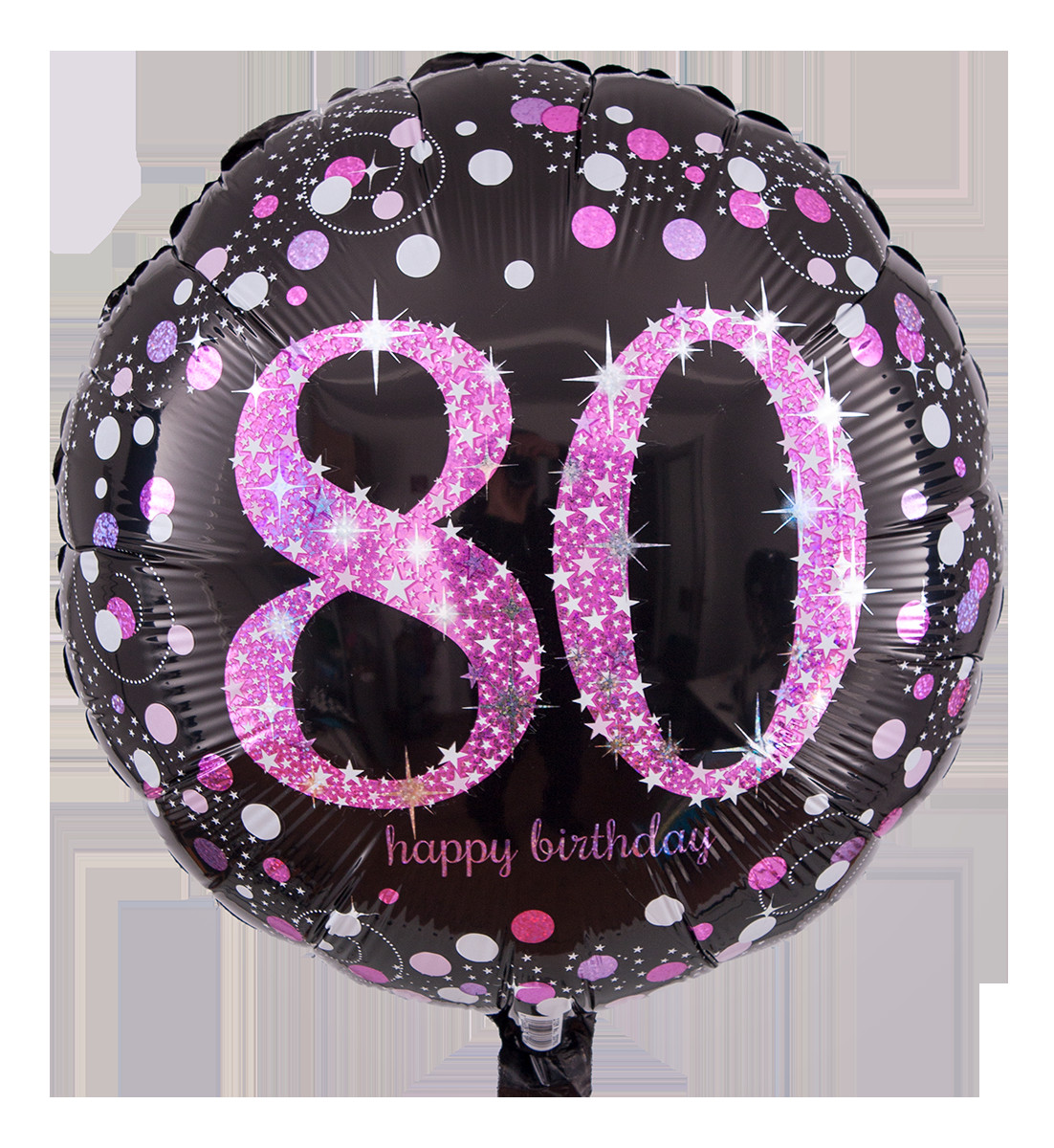 Geschenkideen Zum 80
 Schwarz pinke Ballon Zahl zum 80 Geburtstag