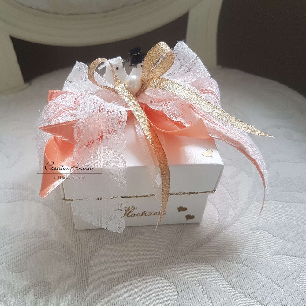 Geschenkschachtel Hochzeit
 Geschenkschachtel zur Hochzeit Geldgeschenk Apricot