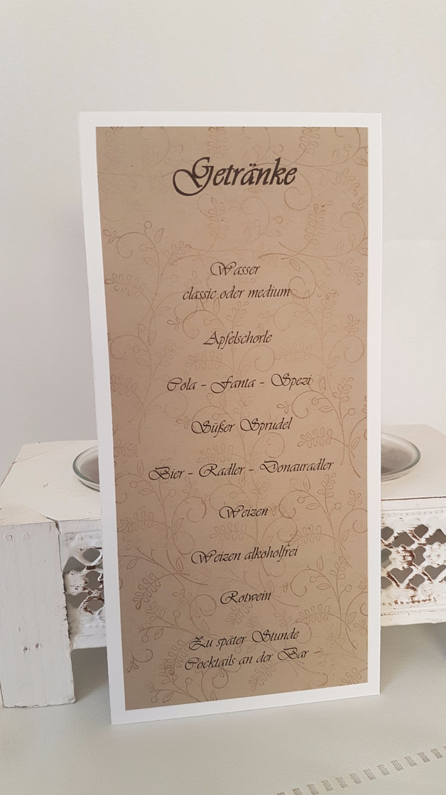 Getränkekarte Hochzeit Vorlage Word
 Einladungskarten Menü Getränkekarte Hochzeit vintage