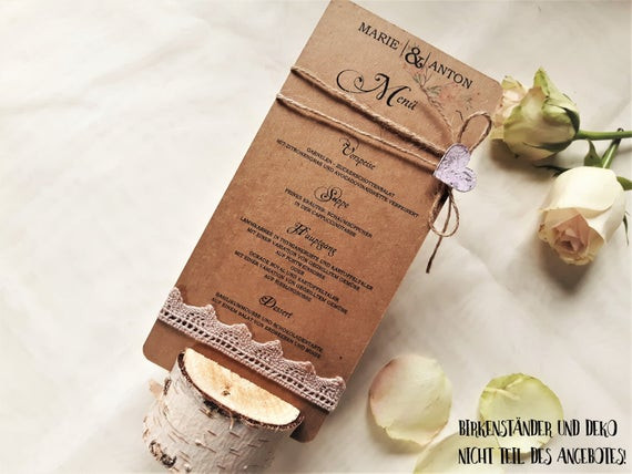 Getränkeliste Hochzeit Die 20 Besten Ideen Für Ähnliche Artikel Wie 10x Menükarte Menü Hochzeit Vintage