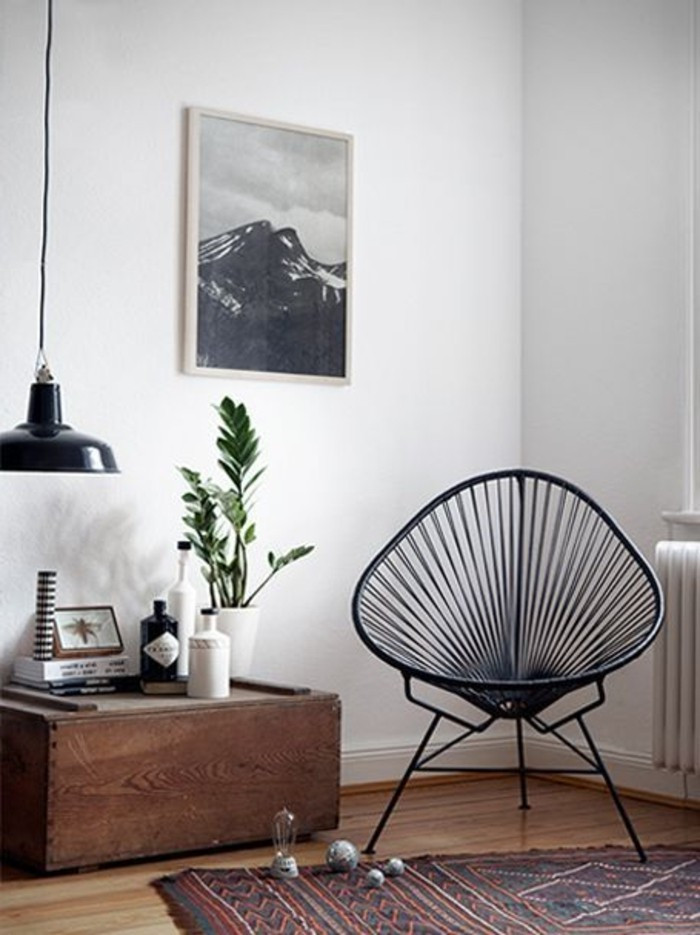 Glänzender Stuhl
 Schwarzer Stuhl Kombination von Komfort und Stil