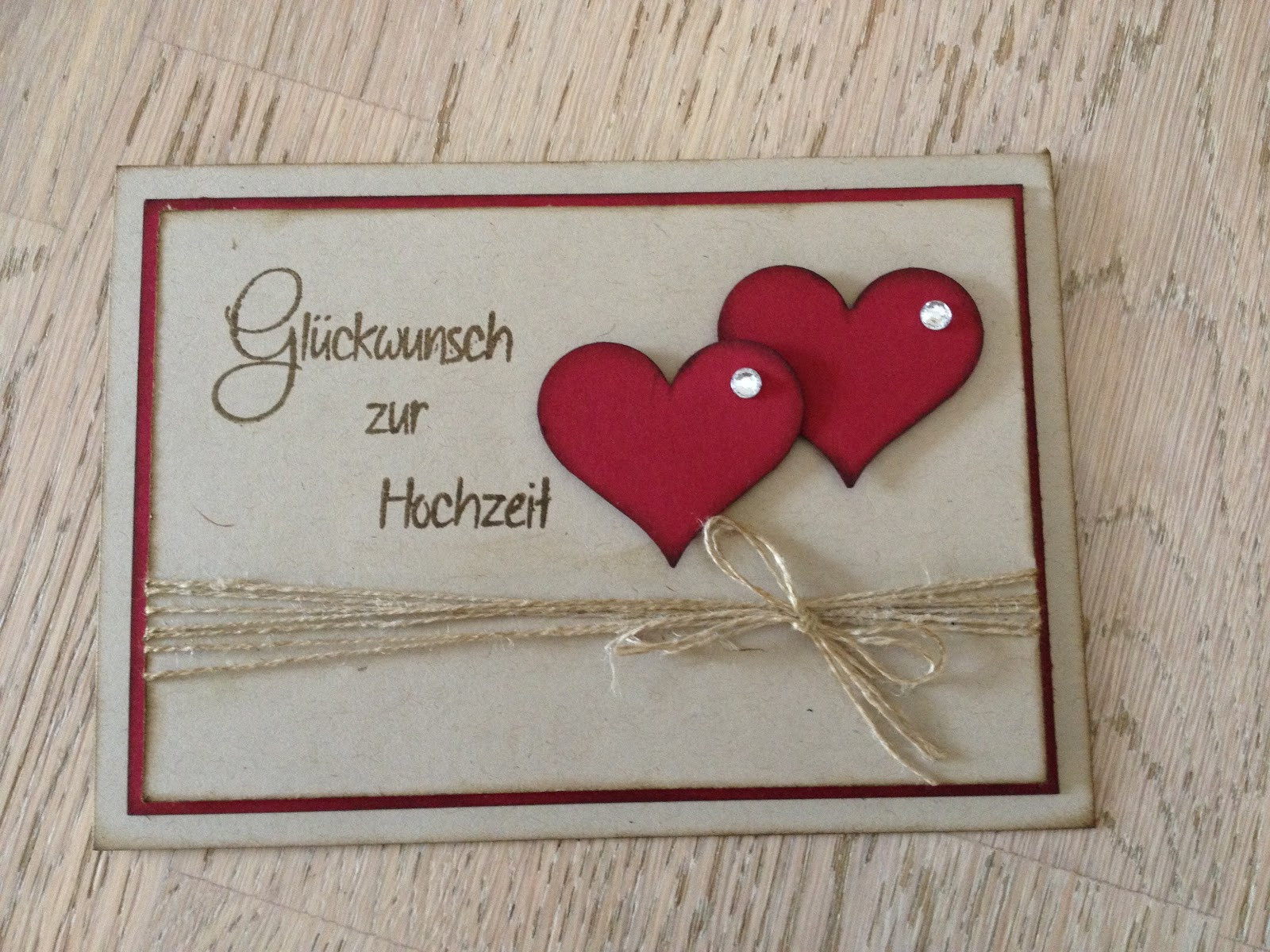 Glückwunsch Zur Hochzeit Karte
 Stempellicht Hochzeitskarte mit Herzen