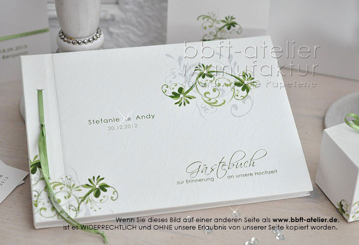 Glückwünsche Hochzeit Gästebuch
 romantisches Hochzeitsgästebuch Blüten und