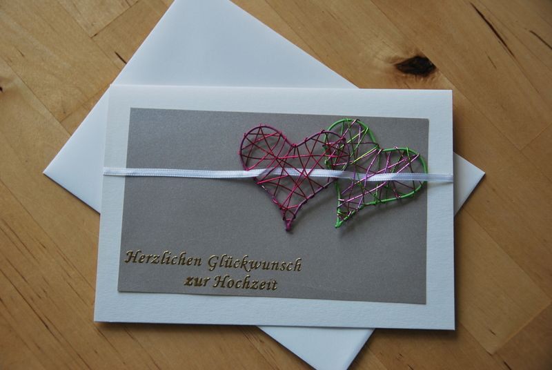 Glückwunschkarte Hochzeit Vintage
 Glückwunschkarte Hochzeit 2 Herzen verbunden von Cardlove