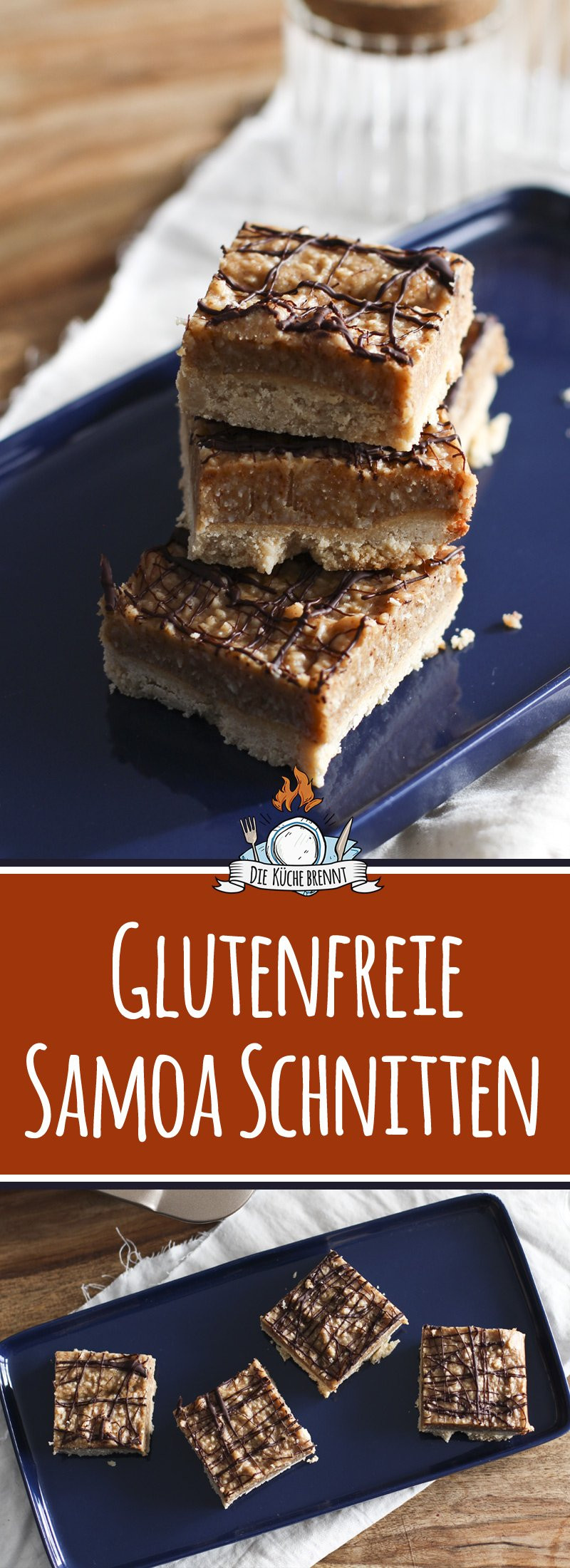 Glutenfreier Kuchen
 Samoa Schnitten einfacher glutenfreier Kuchen mit