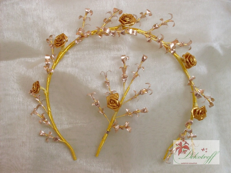 Gold Hochzeit
 50 Jahre Ehe Goldhochzeit Set Haarschmuck und Anstecker