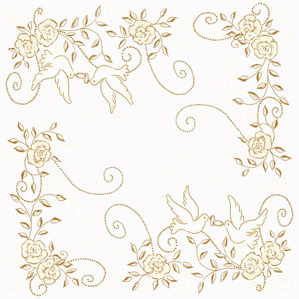 Gold Hochzeit
 50 Airlaid Hochzeitservietten 40x40 cm DESIGN HOCHZEIT