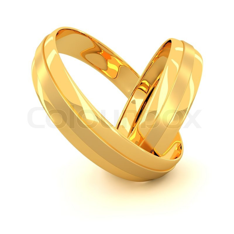 Goldene Hochzeit Hintergrund Kostenlos
 Zwei goldene Hochzeit Ringe isoliert auf weißem