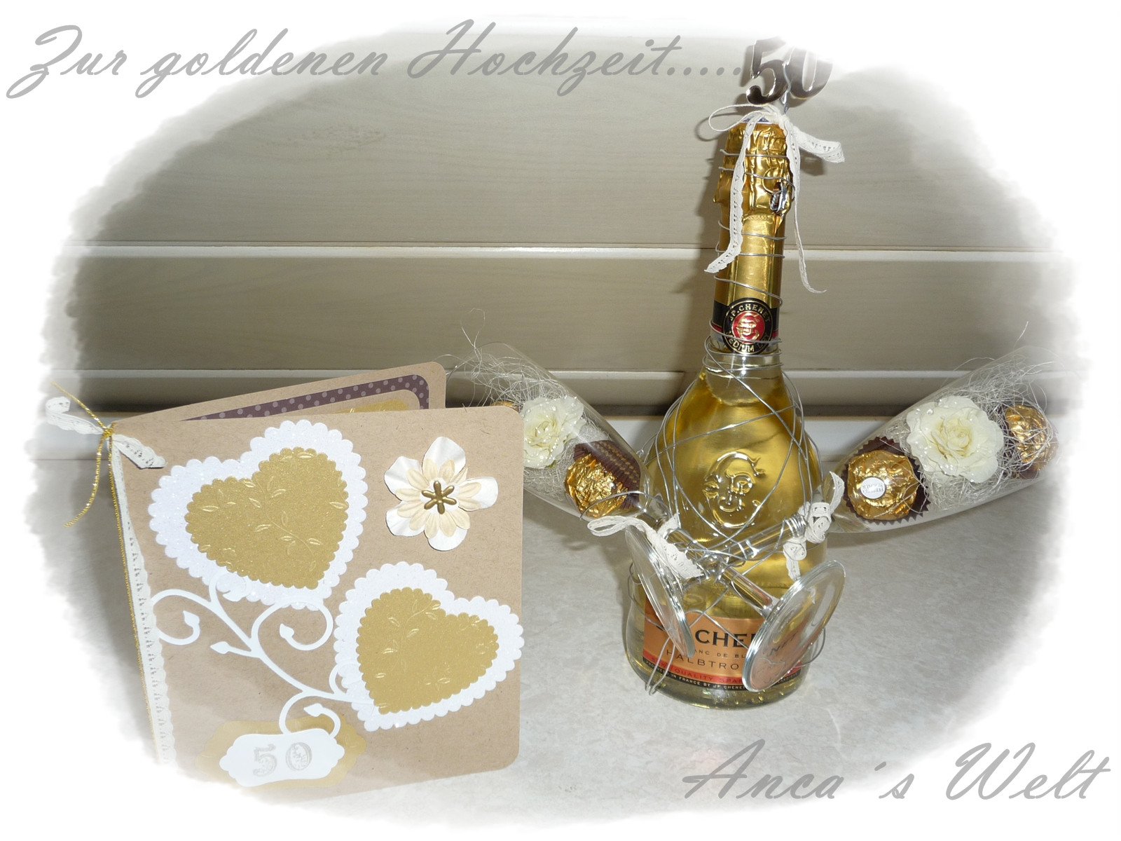 Goldene Hochzeit Ideen Geschenke
 Anca´s Welt Goldene Hochzeit Karte Deko & Co