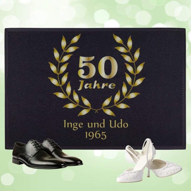 Goldene Hochzeit Jahre
 Fußmatte "50 Jahre Goldene Hochzeit"