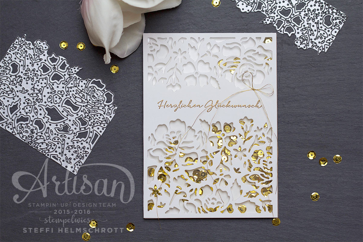 Goldene Hochzeit Karte
 Bastelideen zur Hochzeit • Stempelwiese