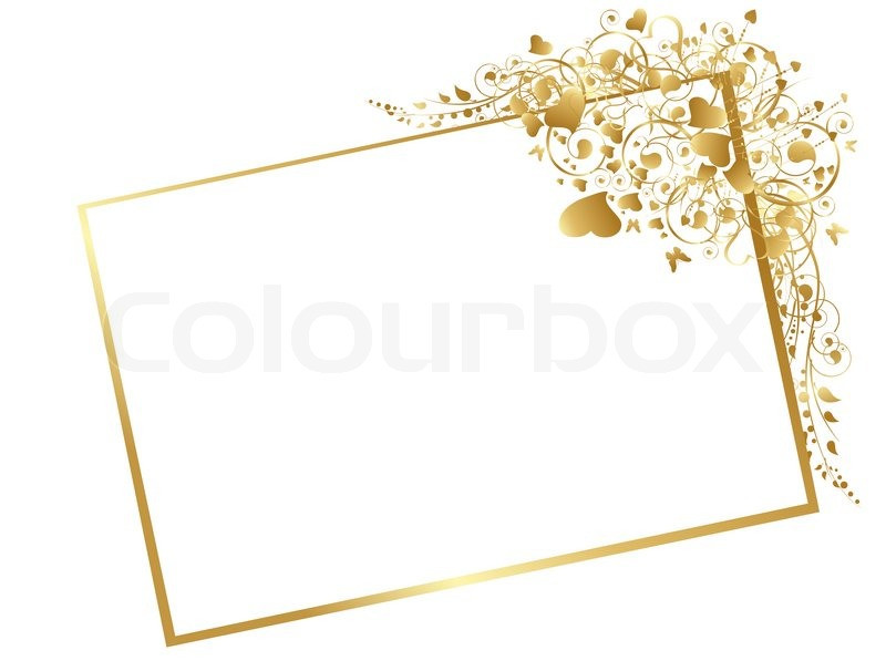 Goldene Hochzeit Rahmen
 Illustration von floralen goldener Rahmen mit wirbelt