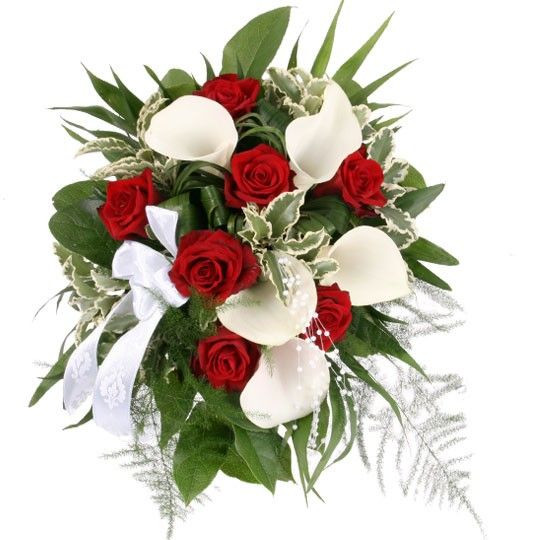 Got Rote Hochzeit
 Brautstrauß My Melody Calla und rote Rosen online günstig