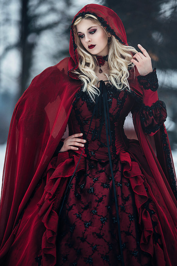 Gothic Kleider Hochzeit
 Gotische Hochzeit schlafen Schönheit rot und schwarz