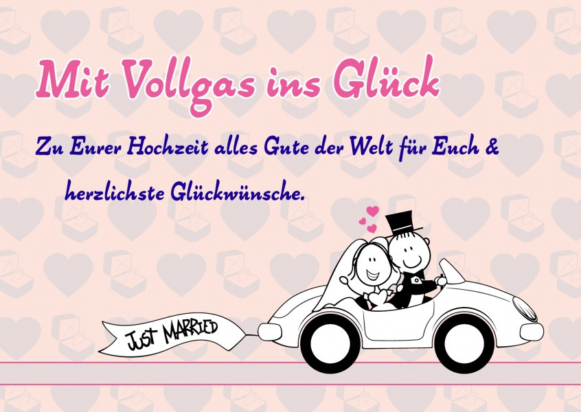 Gratulation Zur Hochzeit
 Mit Vollgas ins Glück Glückwunschkarten