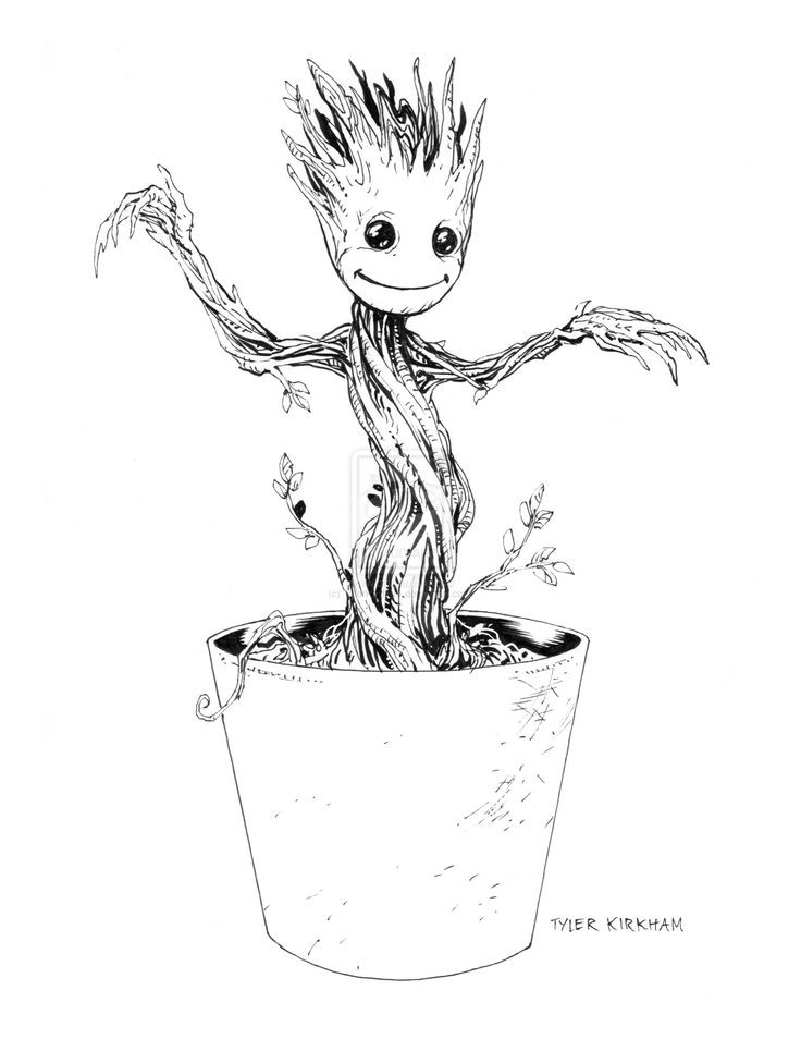 Groot Ausmalbilder
 baby groot by tylerkirkham d7xp2n2 1600×2076