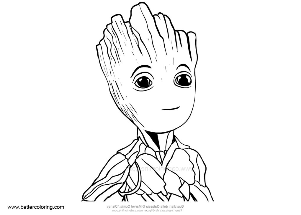 Groot Ausmalbilder
 Baby Groot Coloring Pages Easy Drawing Free Printable